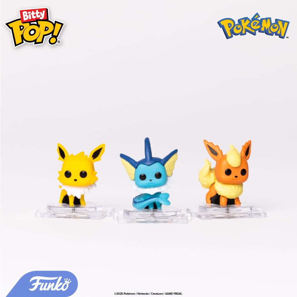 Funko Pop! Bitty: Pokemon - Bulbasaur, Flareon, Pichu, and Charizard - 0.9 Inch (2.2 Cm) Collectable - Gift Idea - Stackable Display Shelf Included - Gift Idea - Party Bags Stocking