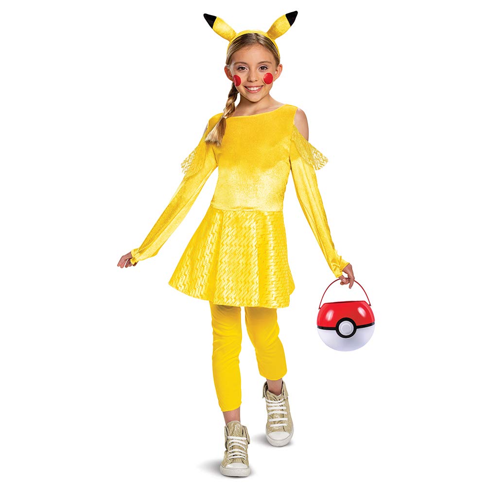 Disguise Pokeball Halloween Candy Pail, Official Pokemon Treat Pail Costume Accessory for Kids Red & White, 7.5 Inch Width