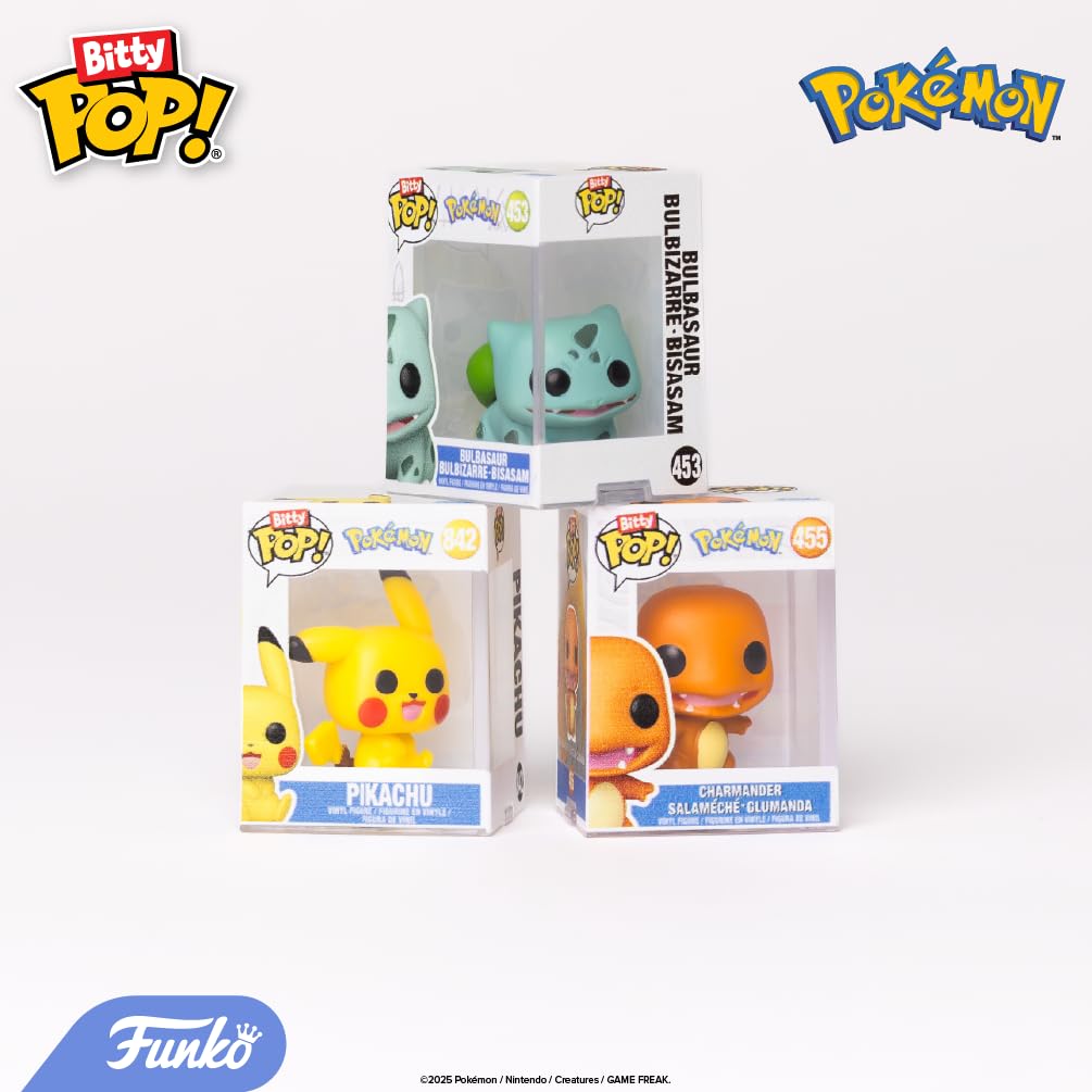 Funko Pop! Bitty: Pokemon - Bulbasaur, Flareon, Pichu, and Charizard - 0.9 Inch (2.2 Cm) Collectable - Gift Idea - Stackable Display Shelf Included - Gift Idea - Party Bags Stocking