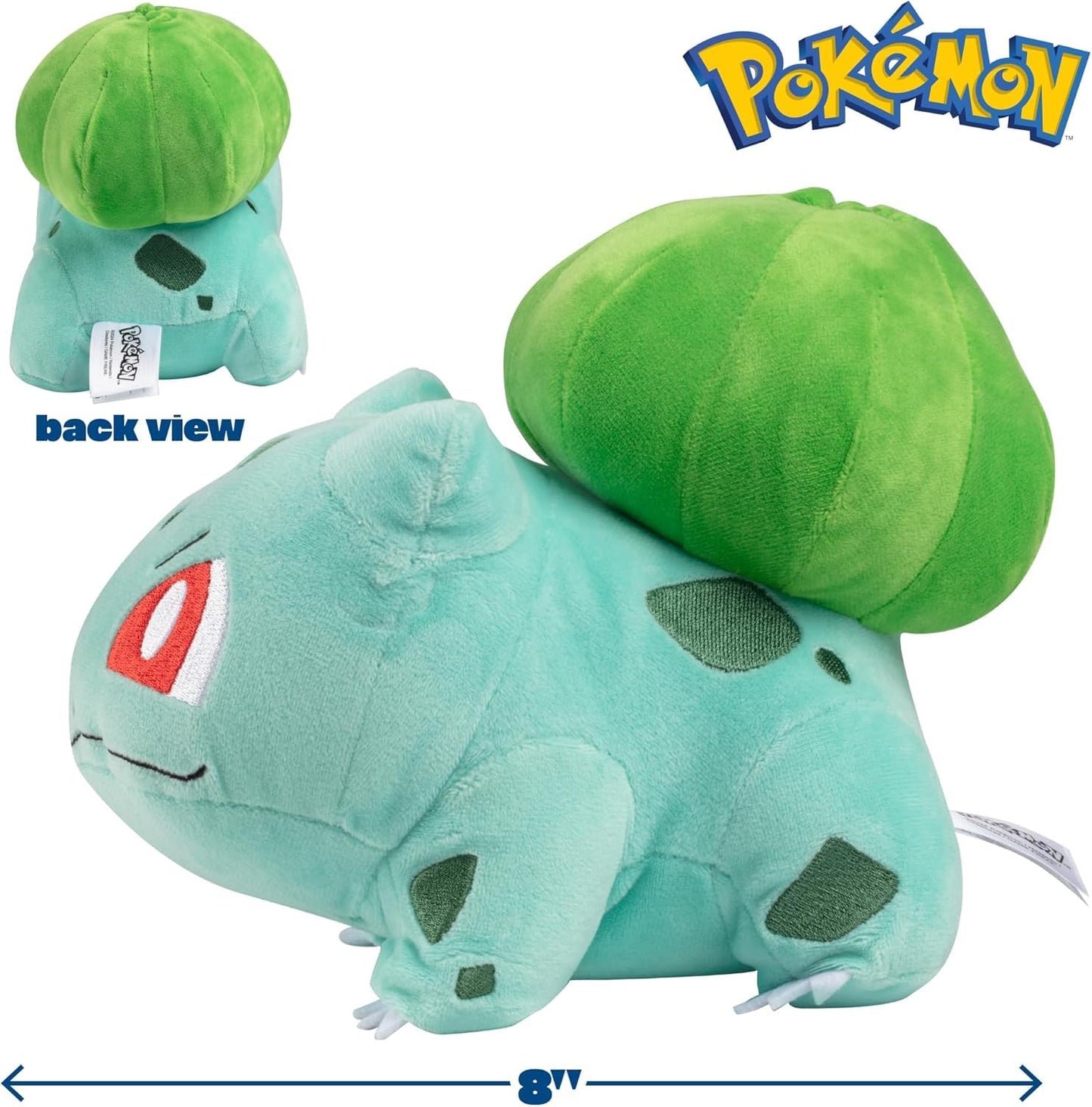 Pokemon 8-Inch Bulbasaur Starter Plush - Officially Licensed - Authentic Soft Stuffed Toy - Gift for Kids, Boys, Girls - 2+