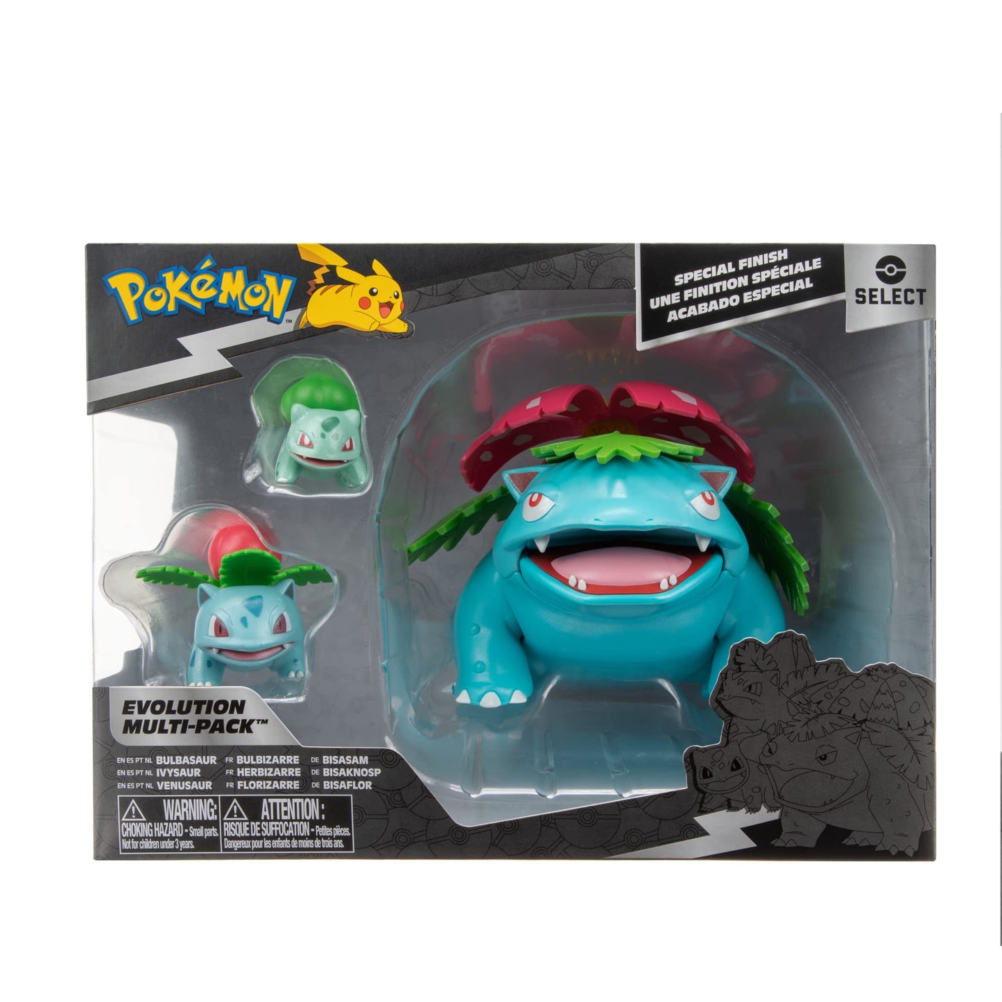 Pokémon Select Evolution 3 Pack - Features 2-Inch Bulbasaur, 3-Inch Ivysaur and 12-Inch Venusaur Battle Figures