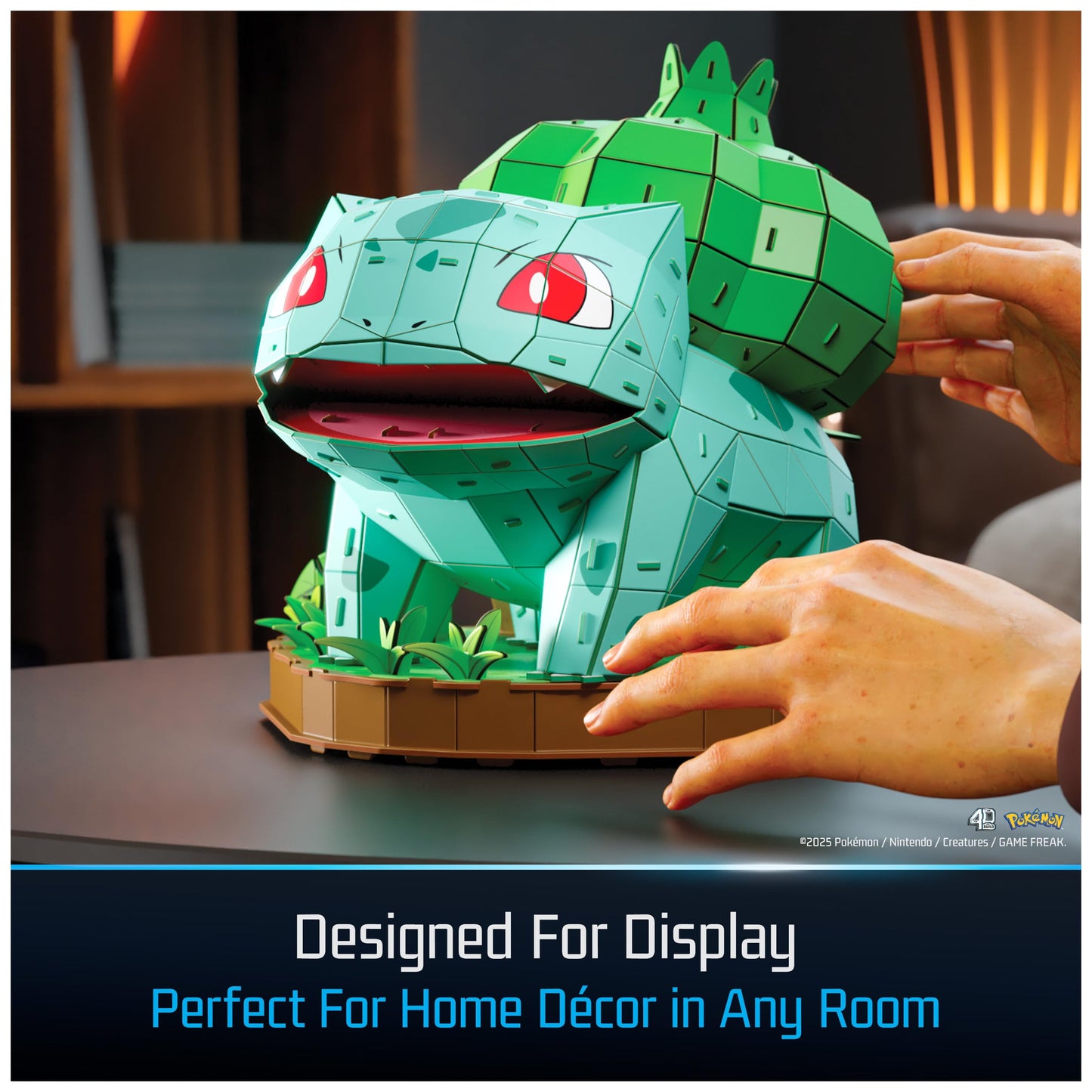 4D Build, Pokémon Bulbasaur 3D Model Kit, Pokémon Figure, Kanto First Partner Collection, Desk Décor, 195 Pieces, for Ages 12 & Up