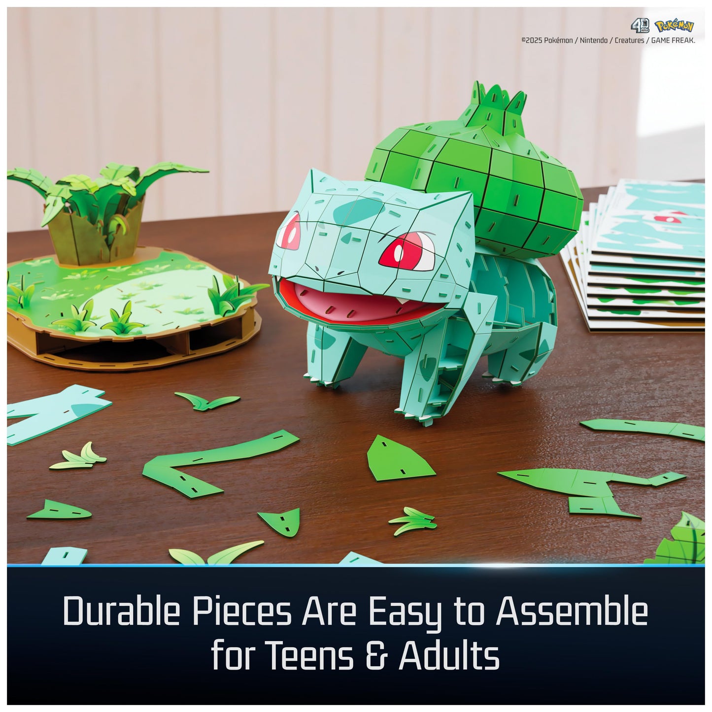 4D Build, Pokémon Bulbasaur 3D Model Kit, Pokémon Figure, Kanto First Partner Collection, Desk Décor, 195 Pieces, for Ages 12 & Up