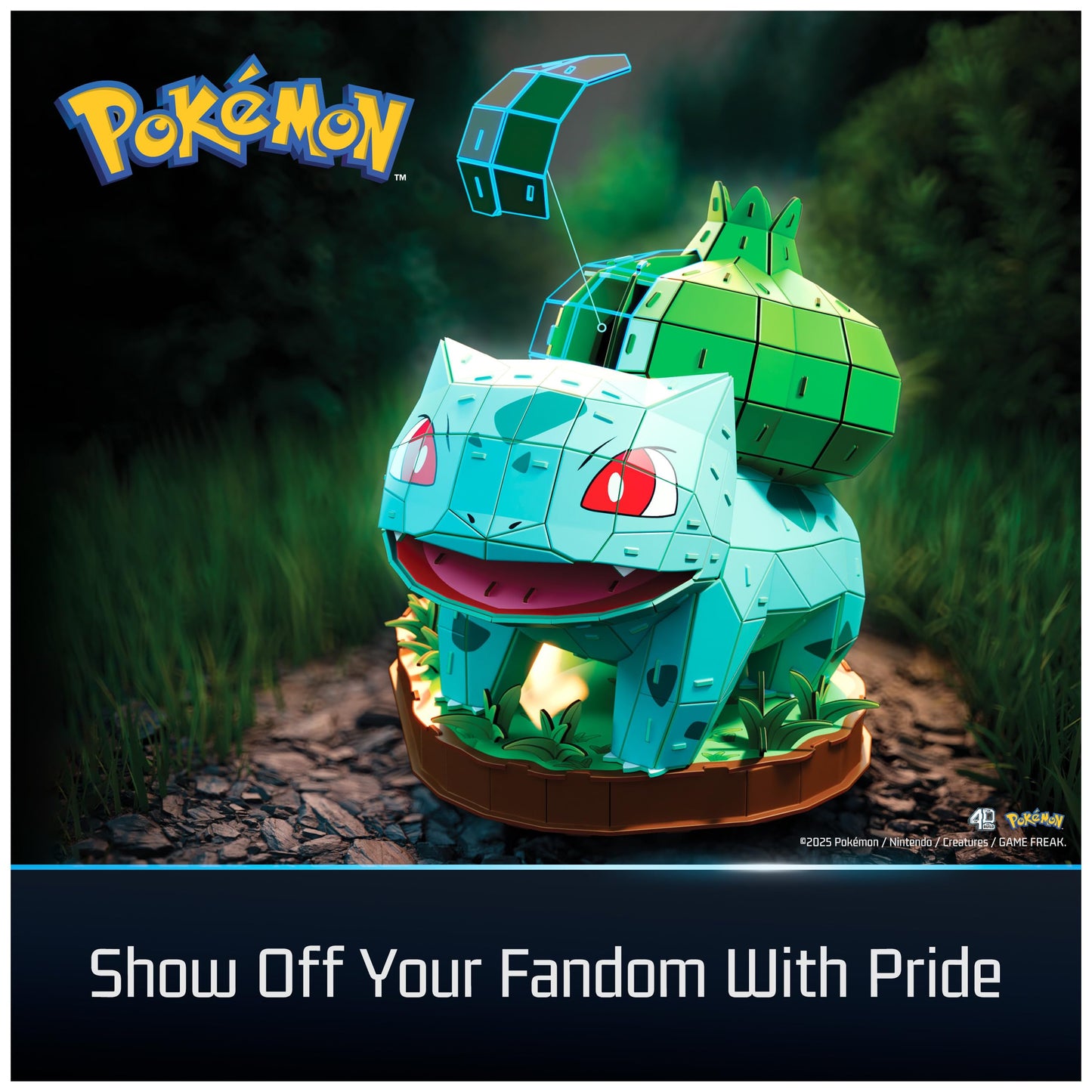 4D Build, Pokémon Bulbasaur 3D Model Kit, Pokémon Figure, Kanto First Partner Collection, Desk Décor, 195 Pieces, for Ages 12 & Up