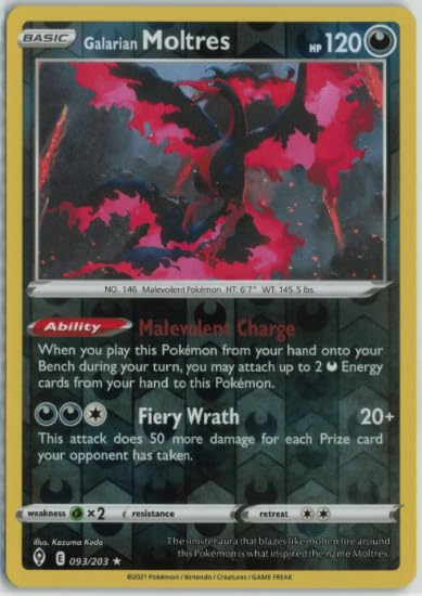 Evolving Skies - Galarian Moltres - 093/203 - Rare - Reverse Holo - NM/M