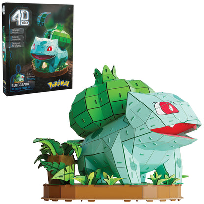 4D Build, Pokémon Bulbasaur 3D Model Kit, Pokémon Figure, Kanto First Partner Collection, Desk Décor, 195 Pieces, for Ages 12 & Up