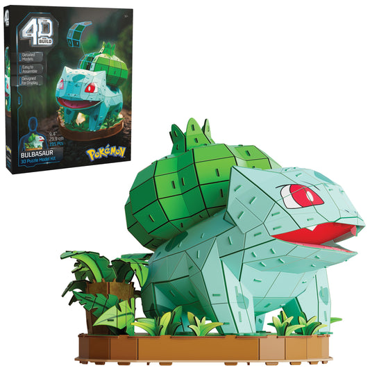 4D Build, Pokémon Bulbasaur 3D Model Kit, Pokémon Figure, Kanto First Partner Collection, Desk Décor, 195 Pieces, for Ages 12 & Up